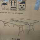 Fivenl 2 Pack 6 Feet Portable Folding Table Black, Steel Legs Fold-in-Half with Carrying Handle Rectangular Plastic Foldable Table for Party, Wedding, Camping, Picnic, Dining, Indoor Outdoor Events