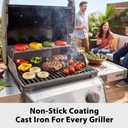 Utheer 7637 Cast Iron Grill Grates Replacement Parts Compatible with Weber Spirit 200 and Spirit II 200 Series E210 E215 E220 S210 S215 S220, 17.5 x 10.2 Inch Cooking Grates, 2 Pack