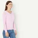 Essentials Women's Standard Lightweight V-Neck Sweater, Light Pink Liliac, Small