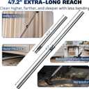 47" Stainless Steel Telescoping Vacuum Extension Wand, Fits 1 1/4 Inch (32mm) Attachments, Compatible with Small Shop Vac & Household Vacuums using 1.25in Accessories - 1 1/4 Vacuum Extension Tube