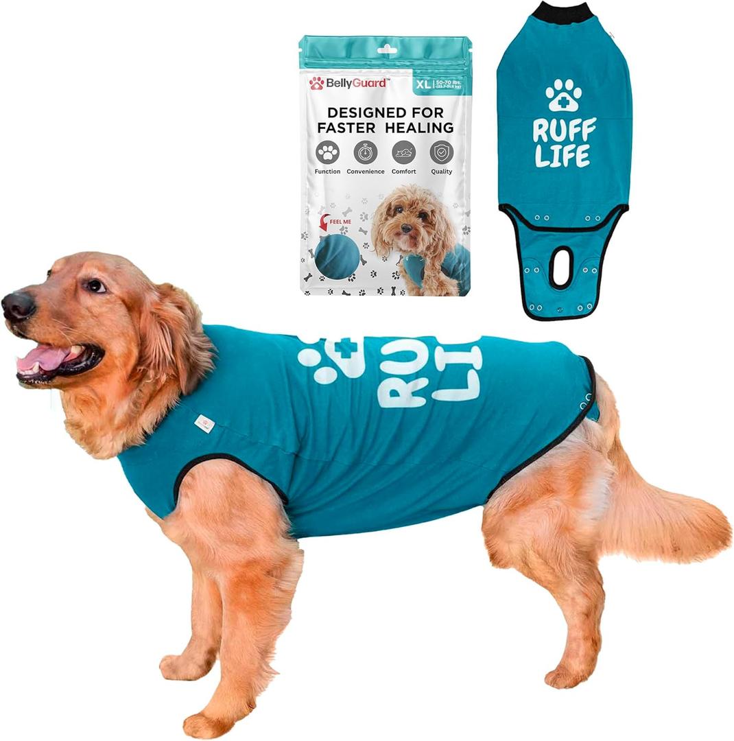 BellyGuard Recovery Suit for Dogs, Comfy Dog Surgery Suit, Female Spay and Male Neuter Onesie for Post-Op Care (X-Large, Blue)