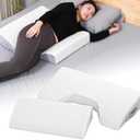 Bed Sore Pillow with Non-Slip Cover & Slope, Bedsore Pressure Relief Pillows, White Bed Sore Prevention Pillow Set, Stay On The Side, Off The Back