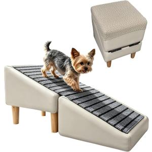 2-in-1 Split Ottoman Dog Ramp Equipped with Cover, L (20.08" H)