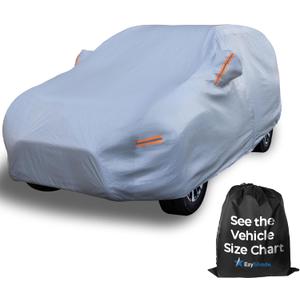 EzyShade 10-Layer SUV Car Cover Waterproof All Weather. See Vehicle Size-Chart for Accurate Fit. Outdoor Full Exterior Covers for Automobiles Heavy Duty Tarp Jeep Rav4 CRV. Size S6 (See SizeChart) (Reflective)