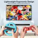 Juylay Steering Wheels for Nintendo Switch 2 JoyCon Controllers, Racing Wheels Accessories for Mario Kart World/8 Deluxe, Family Game Night Essentials (Blue & Orange, 2-Pack)