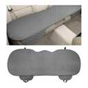 KVAEY Linen Back Car Seat Cover, Anti-Slip Long Bottom Rear Seat Cover Protector with Storage Pockets, Breathable Linen Rear Bench Seat Protector Cushion Pad for Most Vehicles (Gray, Back)