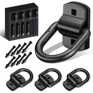 1/2" Trailer D Rings Tie Down Anchors 4 Pack Heavy Duty Black Steel Bolt-On Forged D Ring with More Than 12000lbs Breaking Strength for Semi Truck Trailer RV Cargo Tie Downs 1/2" Trailer D Rings Tie Down Anchors 4 Pack Heavy Duty Black Steel Bolt-On Forged D Ring with More Than 12000lbs Breaking Strength for Semi Truck Trailer RV Cargo Tie Downs