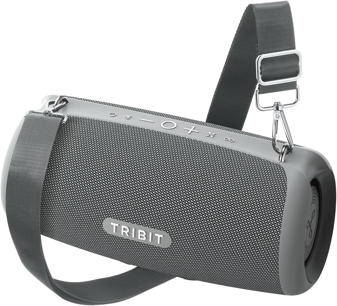 Tribit Portable Bluetooth Speaker StormBox Lava, 80W Loud Wireless Speaker, 24H Playtime, IP67 Waterproof, BT5.4, Custom EQ, XBass, Built-in Mic, TWS Pairing for Camping/Beach/Travel/Outdoor (Gray)