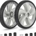 GICOOL 12 Inch Rear Wheels for Arnold 490-324-0002, Replacement 12x1.75" Plastic Wheels for Lawn Mowers, 1/2" Axle Bore, 2-Pack