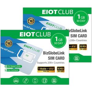 (2 Pack) EIOTCLUB International Data SIM Card, Travel SIM Card for 200+ Countries, 1GB/30Day Prepaid Data SIM, 5G LTE Cellular for Phone Tablet Router WiFi Hotspots, No Roaming Charges (2 Pack) EIOTCLUB International Data SIM Card, Travel SIM Card for 200+ Countries, 1GB/30Day Prepaid Data SIM, 5G LTE Cellular for Phone Tablet Router WiFi Hotspots, No Roaming Charges