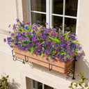 Artificial Flowers for Outdoors, 12 Bundles Multicolor Silk Fake Flower with Ferns for Spring Summer Decoration, UV Resistant Artificial Outdoor Faux Plants for Home Planter Porch Patio Yard Decor