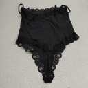 Navneet Women Sexy Lace Bodysuit Lace Trim High Cut Thong Spaghetti Strap Cami Bodysuit Going Out Tank Tops Body Suit (Medium)