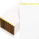 Janlaugh 50 Pcs Scalloped Cocktail Napkins with Gold Foil Edge Thick Paper Disposable Napkins Pastel Party Beverage for Wedding Dinner Birthday Party(White,7.9 x 4.3 Inch)