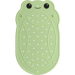 UNEEDE Kids Bathtub Mat Non Slip Shower Mat for Toddlers, Washable Anti Slip Tub Surface, Soft Rubber Mat for Bathtub Shower, Waterproof Bathtub Essentials for Children (Green Frog)