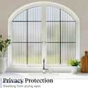 Haton Reeded Glass Window Privacy Film, Static Cling Non-Adhesive Frosted Film, UV Blocking Heat Control Removable Window Sticker for Bathroom Door Home Office, 35.4" x 78.7"