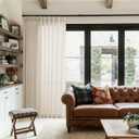 Pinch Pleat Linen 100 Inch Wide Curtains 90 Inches Long for Living Room Light Filtering Semi Sheer Farmhouse Sand Beige Pleated Curtain Hooks Rings for Patio Sliding Door Dining Room Large Window