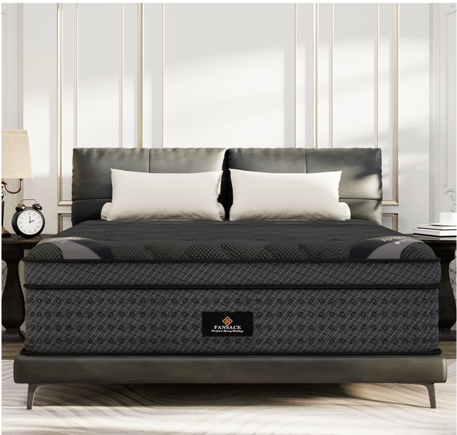 FANSACE 14 Inch King Size Hybrid Mattress in a Box (High-End Upgraded)