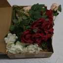 36 Pcs Red White Pink Artificial Roses with Long Stems, Fake Silk Rose Artificial Flowers Bulk for Bridal Wedding Bouquet Centerpiece Ball Arrangement Party Decor