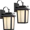 LED Dusk to Dawn Outdoor Lighting - 2 Packs Outdoor Wall Lights for House, 13W 3000K LED Outside Porch Lantern, Black Exterior Wall Sconce for Garage Doorway Garden, 100% Waterproof Anti-Rust
