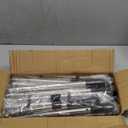 Heeyoo Dog Pooper Scooper, Dog Poop Tray and Rake Set, Pet Waste Removal Scoop with Long Adjustable Sectional Stainless Handles (Silver/Black)