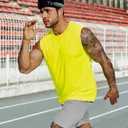 MIER Mens Workout Tank Tops Quick Dry Sleeveless UPF 50+ Muscle Tee Shirts for Athletic Gym Running Swim Beach Training (M)