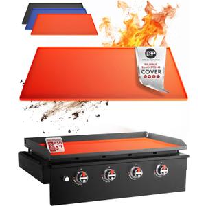 KITCHEN PERFECTION 28" Silicone Griddle Cover Mat For Blackstone Griddle 28 Inch Hermetic Protection From Rust & Debris All Year, Fits All Blackstone 28 Inch Models -Heavy Duty Food Grade Silicone (Orange)