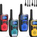Wishouse Walkie Talkies for Adults Long Range-Rechargeable 4 Pack 2 Way Radios, Hiking Accessories Camping Gear Xmas Birthday Gift for Kids Family with Lamp,SOS Siren,NOAA Weather Alert,Easy to Use