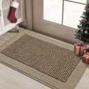 BEQHAUSE Indoor Door Mat 20" x 32", Dirt Trapper Door Mats Non-Slip Entryway Rugs Washable, Resist Dirt Absorbent Welcome Mat, Low Profile Floor Mats for Front Back Door and Entryway, Taupe