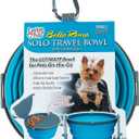 Loving Pets Bella Roma Collapsible Dog Bowls - Silicone Dog Bowls, Foldable Bowl, Puppy Essentials & Hiking Pet Supplies Great for Home & Travel (Blue, Small)