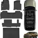 Floor Mats & Trunk mat for 2021-2024 2025 Chevrolet Suburban 8 Seats with 2nd Row Bench Seatsnot fit 7 Seats/GMC Yukon (Only Fit XL)TPE Floor Liners & Trunk mat for Chevy Suburban