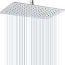 12 * 8 Inch Rectangle Rain Shower Head Chrome, All Metal Stainless Steel 304, Full Body Rainfall Shower with 112 Silicone Nozzles, High Flow Waterfall Showerheads