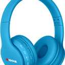 MIDOLA Kids Headphones Bluetooth 5.3 Wireless 60H Play Time Volume Limit 85/110dB Over Ear Foldable Protection Headset/Wired AUX Cord Mic for Children Boy Girl Travel School Phone Pad Tablet Blue