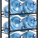 smusei 5 Gallon Water Bottle Holder Water Jug Holder 4 Tier Heavy Duty Water Jug Rack for 8 Bottles Detachable 5 Gallon Water Jug Stand Organizer Shelf for Home Kitchen Office, Black
