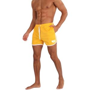 Men's 3.5"-4.5" Inseam Retro Athletic Workout Shorts with Pockets for Bodybuilding, Training, Running (Orange, S)