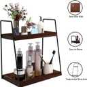 Dorhors 2 Tier Bathroom Counter Organizer Storage,Vanity Organizer for Bathroom Counter,Wood Standing Rack for Kitchen(Walnut)