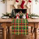 3 x Artscope Buffalo Plaid Christmas Table Runner, Xmas Winter Holiday Kitchen Dining Table Decoration for Christmas Home Party Decor 13x108 Inch-Green