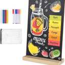 1 Pack Small Chalkboard Signs with Wood Stand 6 x 8 inch Tabletop Chalkboard Sign Double-Sided Message Menu Boards for Kitchen Wedding Bar and Restaurant