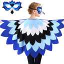iROLEWIN Bird-Costume for Kids 3D Bird Mask Eagle-Parrot Wings Costume as Boys Girls Animal Dress-up Christmas Party Gifts