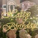 Happy Birthday Neon Sign - 16.5x10inch Custom Neon Sign for Wall Decor, Happy Birthday Light Up Sign Backdrop with Dimmable Switch for Bar Backyard Garden Party Best Kids Gift (Warm White)