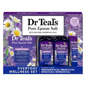 Dr Teal's Sleep Bath Gift Set, Melatonin & Essential Oil Blend, 4 Piece (0.25 Ounce (Pack of 4))