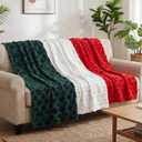 Tudomro 3 Pcs 50"x60" Easter, St Patrick's Day Throw Blanket, Valentine's Day Soft Fuzzy Plush Luxury Spring 3D Embroidered Red Heart Decorative Throw Blanket for Home Bed Sofa Decor Woman Men Gifts