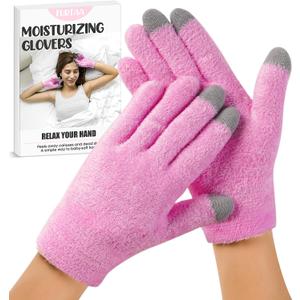 Moisturizing Glovers,Gel Spa Glovers,Soft Moisturizing Gel Lining Infused with Essential Oils and Vitamins for Repairing and Softening Dry Cracked Hand Skins. (ONE SIZE FIT MOST)