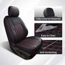 Huidasource Silverado Front Seat Covers Fit for Chevrolet Silverado GMC Sierra Pickup 1500 2007-2025, 2500HD 3500HD 2015-2025 Crew Double Extended Cab Truck Seat Cushion Cover(Front Pair/Black&Red)