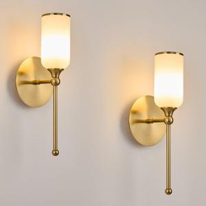 Alabaster Wall Sconce, 15.4inch Natural Marble Lampshade Wall Sconce, Hardwired Sconce LED Modern Wall Lamp for Bedroom, Stairs, Living Room, Bedside, Hallway Gold
