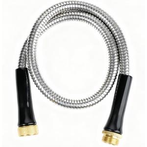 SheeChung Short Garden Hose 4ft x 5/8",Metal Garden Hose for Hose Reel Faucet,Heavy Duty 304 Stainless Steel Metal Leader Hose,Lightweight & Leakproof Water Hose for Outdoor,Yard,Lawn,Male to Female