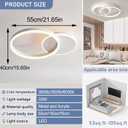 33W Double Ring LED Ceiling Light, 21.6 Inch Modern Flush Mount Ceiling Lamp, 3 Color Changeable 3000K-6000K, for Bedroom, Living Room, Kitchen, Hallway