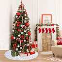 Christmas Tree Skirt White and Silver Tree Skirt Sequin Tree Skirts 36 Inch Round Velvet Tree Mats Christmas Decorations Luxury Tree Skirts Soft Thick Tree Floor Mat Rug for Holiday Home Party Events