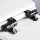 Mayfair Bennett Toilet Seat with Matte Black Hinges, Slow Close Wood Seat, Secure Metal Hinges, Easy Install, Made in USA, Elongated, White