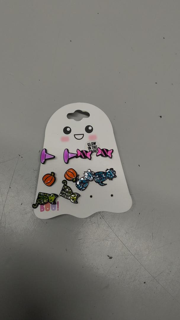 6 Pair  Hat Pumpkin Bat Candy Cats Earrings