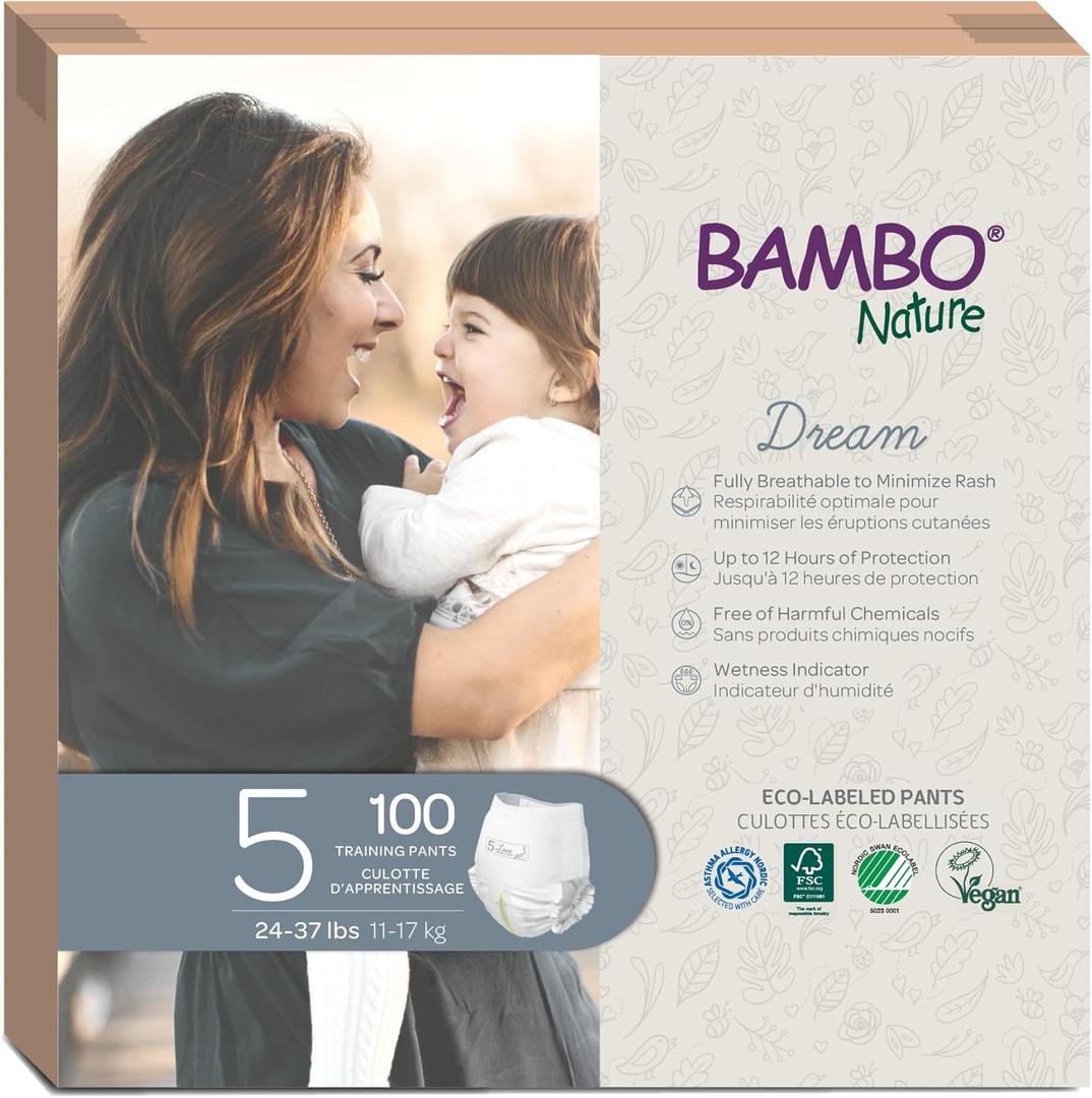 Bambo Nature Premium Training Pants, Size 5, 100 Count
